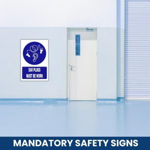 Ear plugs must be worn safety sign (MV031)