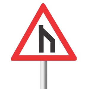 End Of Dual Roadway (Straight On) Road Sign (W117)