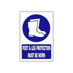 Foot and leg protection must be worn safety sign (MV006A)