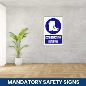 Foot and leg protection must be worn safety sign (MV006A)