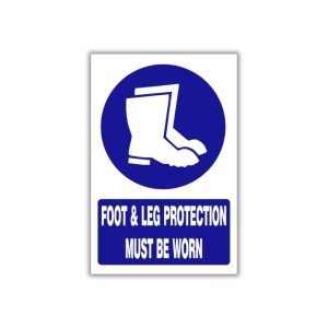 Foot and leg protection must be worn safety sign (MV006A)