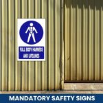Full body harness and lifelines safety sign (MV018 A)