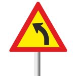 Gentle Curve (Left) Temporary road sign (TW203)