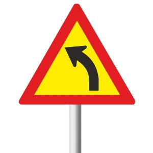 Gentle Curve (Left) Temporary road sign (TW203)