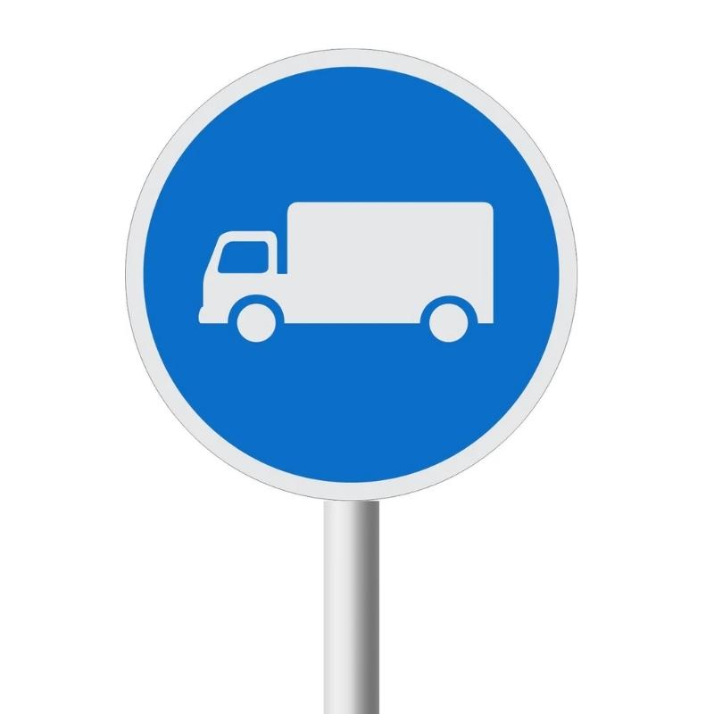 Goods Vehicles Only road sign (R123) Goods Vehicles Only road sign (R123)