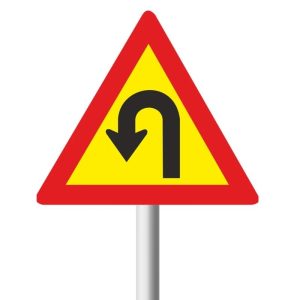 Hairpin Bend (Left) Temporary road sign (TW207)