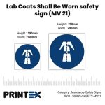 Lab Coats Shall Be Worn safety sign (MV 21)