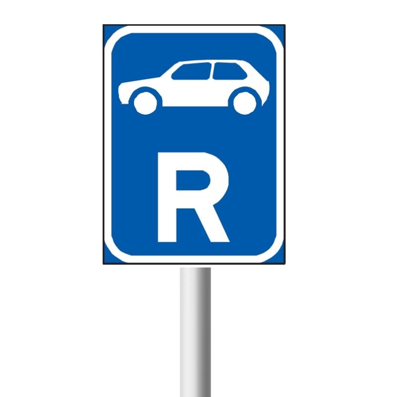 Motor car reservation road sign (R308) Motor car reservation road sign (R308)