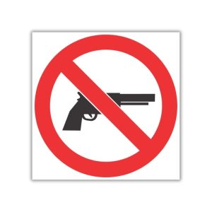 No Carrying Of Fire-Arms Safety Sign (PV19)