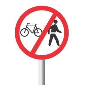 No Cyclists And Pedestrians Road Sign (R220)