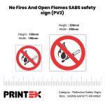 No Fires And Open Flames Safety Sign (PV2)