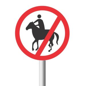 No Horses And Riders Road Sign (R238)