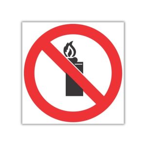 No Lighters And Open Flames SABS safety sign (PV26)