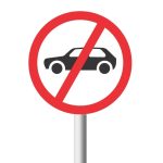 No Motor Cars Road Sign (R223)