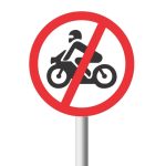 No Motorcycles Road Sign (R222)