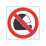No Wearing of Helmets SABS safety sign (PV18)