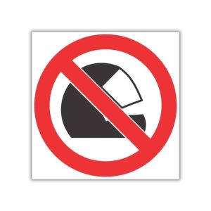 No Wearing of Helmets SABS safety sign (PV18)
