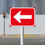 One-way roadway road sign (R4.1)