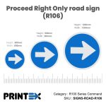 Proceed Right Only road sign (R106)