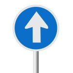 Proceed Straight only - road sign (R107)