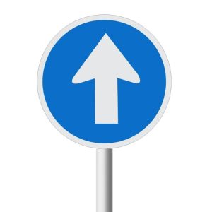 Proceed Straight only - road sign (R107)