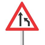 Right Lane Ends Road Sign (W214)