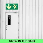 Arrow Down + Running Man Photoluminescent Sign