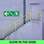 SABS Arrow left, stairs up left and running man photoluminescent (E19)