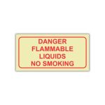 SABS Danger Flammable Liquids photoluminescent (glow in the dark) sign (F46)
