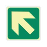 SABS Diagonal green arrow photoluminescent sign (E30)