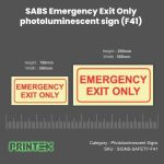 SABS Emergency Exit Only Photoluminescent Sign (F41)