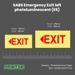 SABS Emergency Exit left photoluminescent (E5)