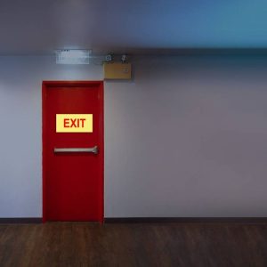 SABS Exit (Red) photoluminescent safety sign (E6)