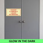 SABS Danger Flammable Liquids photoluminescent (glow in the dark) sign (F46)