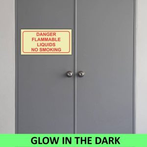 SABS Danger Flammable Liquids photoluminescent (glow in the dark) sign (F46)