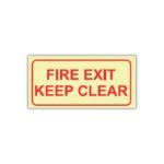 Fire Exit Keep Clear photoluminescent sign