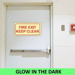 Fire Exit Keep Clear photoluminescent sign