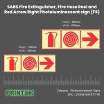 SABS Red Exit Photoluminescent Safety Sign