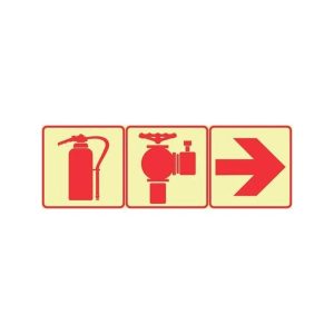 SABS Fire Extinguisher, Fire Hydrant and Arrow Right Photoluminescent sign (F12)