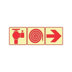 Fire Hydrant Hose Reel + Red Arrow Right Sign