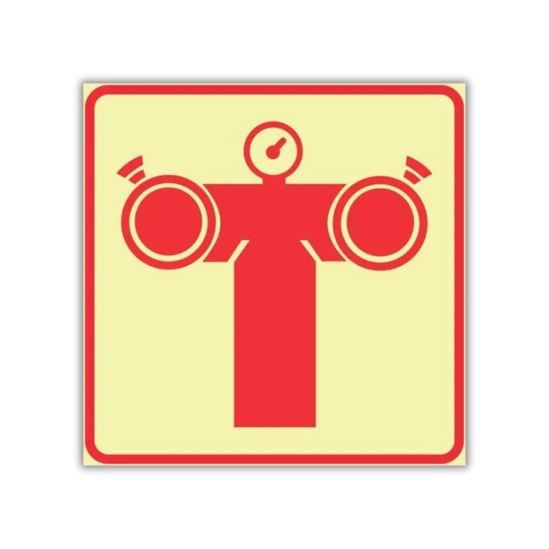 SABS Fire Pump Connection photoluminescent (glow in the dark) safety sign (F49) SABS Fire Pump Connection photoluminescent (glow in the dark) safety sign (F49)