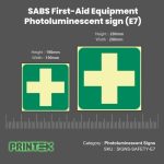 First-Aid Equipment Photoluminescent Sign