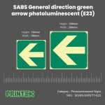 SABS General direction green arrow photoluminescent (E23)