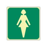SABS Ladies toilet photo luminescent safety sign (E27)