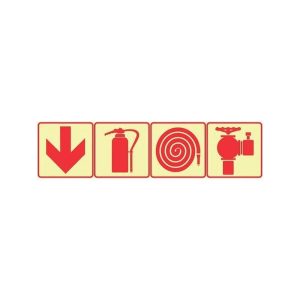 Arrow Fire Extinguisher Hose Reel + Fire Hydrant Sign