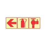SABS Red Arrow Left, Fire Extinguisher And Fire Hydrant Photoluminescent sign (F11)