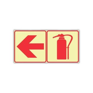 SABS Arrow Left + Fire Extinguisher Photoluminescent Sign (F16)