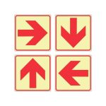 SABS Red Arrow Photoluminescent (glow in the dark) safety sign (F38)