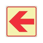 SABS Red Arrow Photoluminescent left safety sign