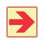 SABS Red Arrow Photoluminescent right arrow safety sign